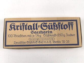 100 Briefchen "Kristall Süßstoff Saccarin" in der originalen Umverpackung