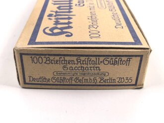 100 Briefchen "Kristall Süßstoff Saccarin" in der originalen Umverpackung