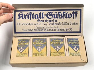 100 Briefchen "Kristall Süßstoff Saccarin" in der originalen Umverpackung