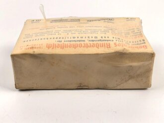 350 Gramm " Gekörntes Rindertrockenfleisch" geeingnet insbesonderen für Hülsenfrüchte und Wehrmachtssuppenkonserven. Originalverpackt