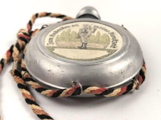 Reservistenflasche Wehrmacht, Ausführung für einen Kradmelder.  Gebraucht, guter Gesamtzustand