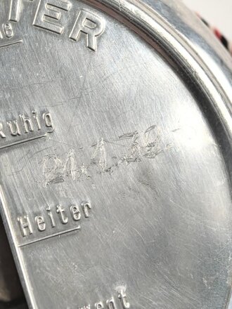 Reservistenflasche Wehrmacht, "Zur Erinnerung an meine Dienstzeit 18. ( E.I.G ) Infanterie Regiment 75 Donaueschingen