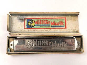 Mundharmonika " Militär Musik" ungereinigt, in der originalen Umverpackung