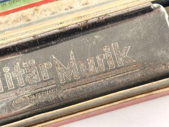 Mundharmonika " Militär Musik" ungereinigt, in der originalen Umverpackung