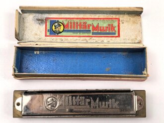 Mundharmonika " Militär Musik" ungereinigt, in der originalen Umverpackung