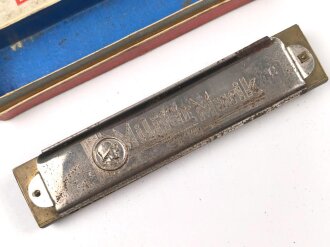 Mundharmonika " Militär Musik" ungereinigt, in der originalen Umverpackung