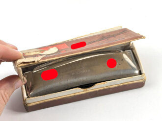 Mundharmonika " SA marschiert" ungereinigt, in der - desolaten -  originalen Umverpackung