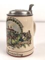 Erinnerungskrug, Steingut Bierkrug 0,5 Liter "  12. ( MG ) Komp. Infanterie Regiment 19 Freising"  1936-1938. Gebraucht, guter Zustand