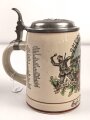Erinnerungskrug, Steingut Bierkrug 0,5 Liter "  12. ( MG ) Komp. Infanterie Regiment 19 Freising"  1936-1938. Gebraucht, guter Zustand