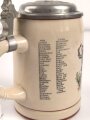 Erinnerungskrug, Steingut Bierkrug 0,5 Liter "  12. ( MG ) Komp. Infanterie Regiment 19 Freising"  1936-1938. Gebraucht, guter Zustand