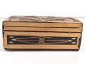 Erinnerungsschachtel aus Holz " Russland 1944" leicht defekt, Maße etwa 12,5 x 20 x 8cm