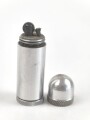 Feuerzeug aus Aluminium . Gesamthöhe 73mm, Funktion nicht geprüft, leer
