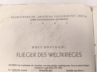 Oberleutnant Ernst Udet "Flieger des Weltkrieges" Heft 6, herausgegeben vom Luftwaffenführungsstab, datiert 1941