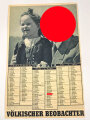 Völkischer Beobachter Kalender 1938, ca. DIN A3, geknickt