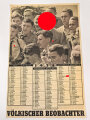 Völkischer Beobachter Kalender 1938, ca. DIN A3, geknickt