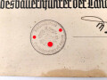 Reichsnährstand "Gehilfen-Brief" einer Gärtnergehilfin aus Bayern, 1941. 30 x 40cm
