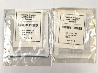 Rumänien, 2 Stoffabzeichen Pionier "Tot...