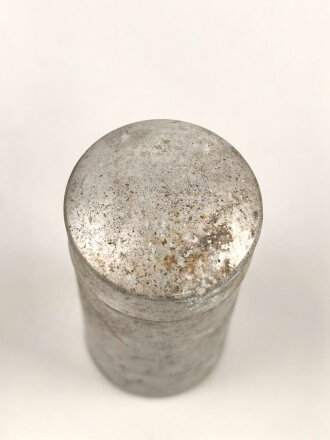 Rasierseifenbehälter Aluminium, ungebraucht aus altem Bestand, Höhe 8cm