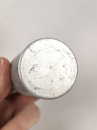 Rasierseifenbehälter Aluminium, ungebraucht aus altem Bestand, Höhe 8cm