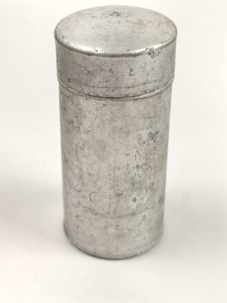 Rasierseifenbehälter Aluminium, ungebraucht aus altem Bestand, Höhe 8cm