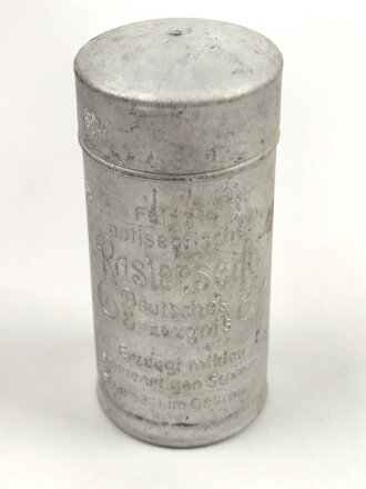 Rasierseifenbehälter Aluminium, ungebraucht aus altem Bestand, Höhe 8cm