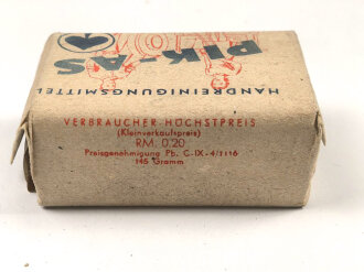 Handreinigungsmittel "PIK-AS" Preis in Reichsmark,Maße etwa 4,5 x 6,5 x 2,5cm