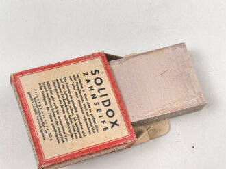 Pack " Solidox "Zahnseife, ungeöffnet, Preis in Reichsmark