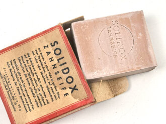 Pack " Solidox "Zahnseife, ungeöffnet, Preis in Reichsmark