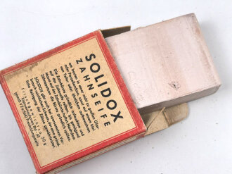 Pack " Solidox "Zahnseife, ungeöffnet, Preis in Reichsmark