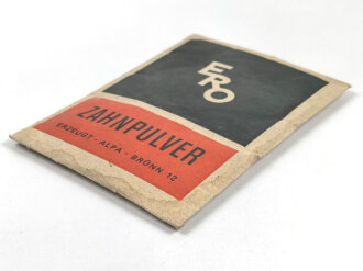 Pack " ERO Zahnpulver" Datiert 1942 " Für die Deutsche Wehrmacht bestimmt"