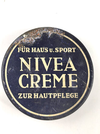 Leere Dose Nivea Creme, Preis in Reichsmark, Durchmesser 50mm
