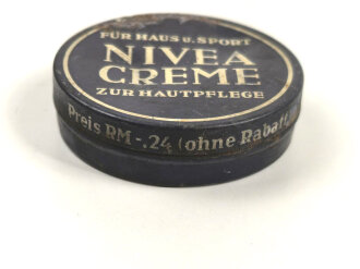Leere Dose Nivea Creme, Preis in Reichsmark, Durchmesser 50mm