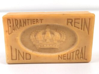 Stück Kernseife mit Krone 6 x 11cm,  1. Weltkrieg oder Wehrmacht ?