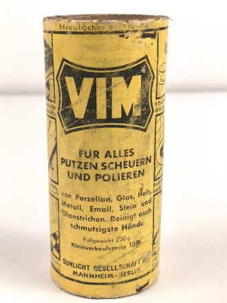 Pack " VIM" Putzmittel. " Herstellungsgenehmigung erteilt durch RIF am 15. Mai 1940. Höhe 12,5cm