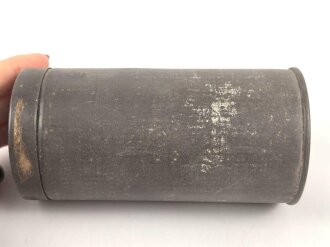 Leere Blechdose " Van Houtens reiner löslicher Kakao" Durchmesser etwa 5,5, Höhe 11cm