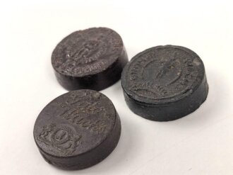 Drei Stück  Wachs für Lederzeug, Durchmesser je ca. 4cm