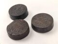 Drei Stück  Wachs für Lederzeug, Durchmesser je ca. 4cm