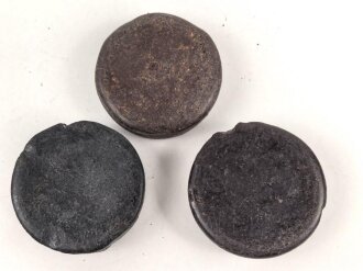 Drei Stück  Wachs für Lederzeug, Durchmesser je ca. 4cm