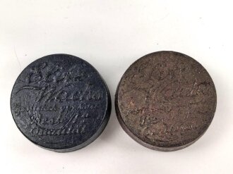 Zwei Stück "Elite"  Wachs für Lederzeug, Durchmesser je ca. 4cm