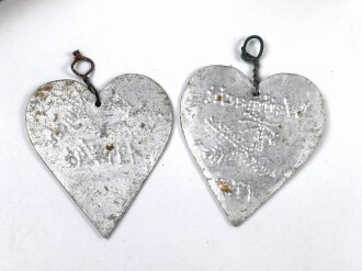 Kriegsgefangenschaft Erinnungsbehälter aus Messingblech " Kriegsgefangenschaft La Loga 1945" 5 x 8 x 2,5cm