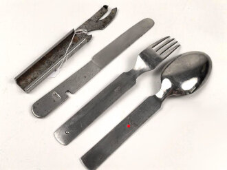 Vierteiliges Besteck Wehrmacht"  C & C.W.42", zusammengehörig, ungebraucht, nicht gereinigt