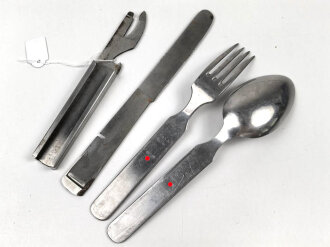 Vierteiliges Besteck Wehrmacht"  H.& k.H 41 / 42", zusammengehörig, nicht gereinigt