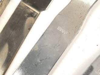 Vierteiliges Besteck Wehrmacht"  879 ", zusammengehörig, nicht gereinigt