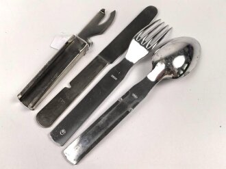 Vierteiliges Besteck Wehrmacht"  879 ", zusammengehörig, nicht gereinigt