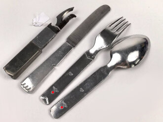 Vierteiliges Besteck Wehrmacht"  C & C.W.43", zusammengehörig, ungebraucht, nicht gereinigt