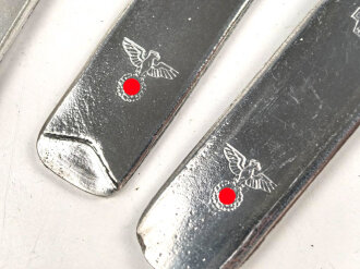 Vierteiliges Besteck Wehrmacht"  C & C.W.43", zusammengehörig, ungebraucht, nicht gereinigt