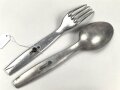 Zweiteiliges Besteck aus Aluminium, privat beschafft