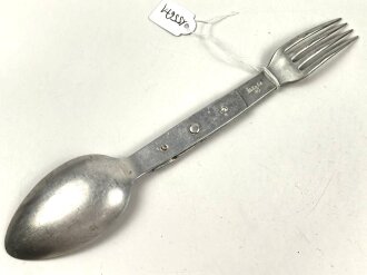 Gabel / Löffel Kombi Wehrmacht aus Aluminium , datiert 1940, ungereinigt