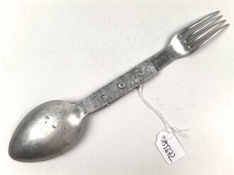 Gabel / Löffel Kombi Wehrmacht aus Aluminium , datiert 1938, ungereinigt