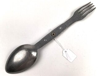 Gabel / Löffel Kombi Wehrmacht aus Eisen, datiert 1941, ungereinigt